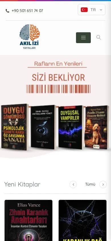 Akıl izi Yayınları – Ana sayfa – mobil görünüm