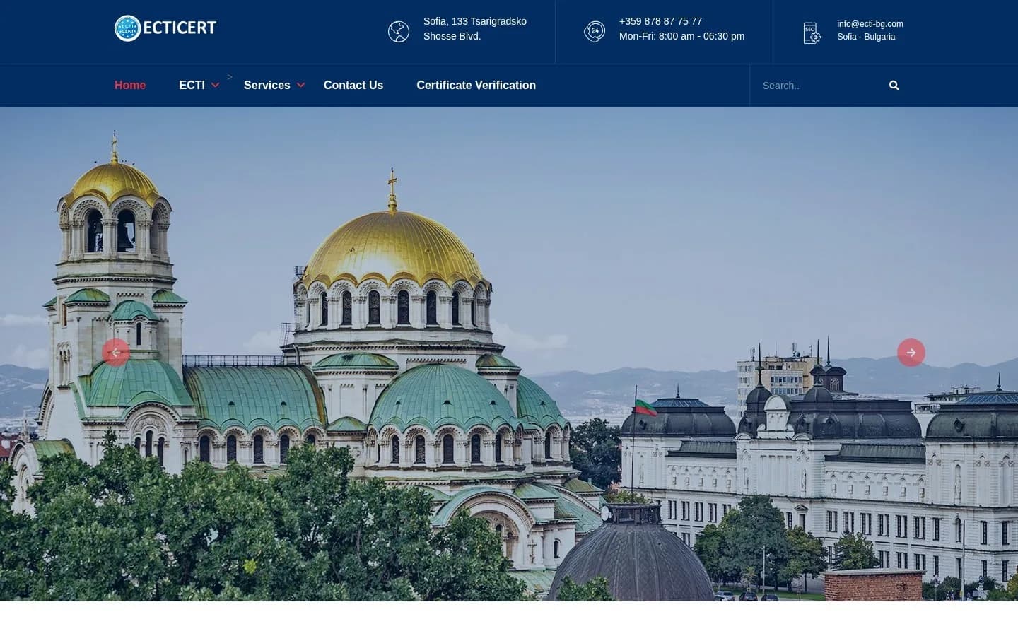European Certification and Testing Institute Bulgaria – Ana sayfa – masaüstü görünüm