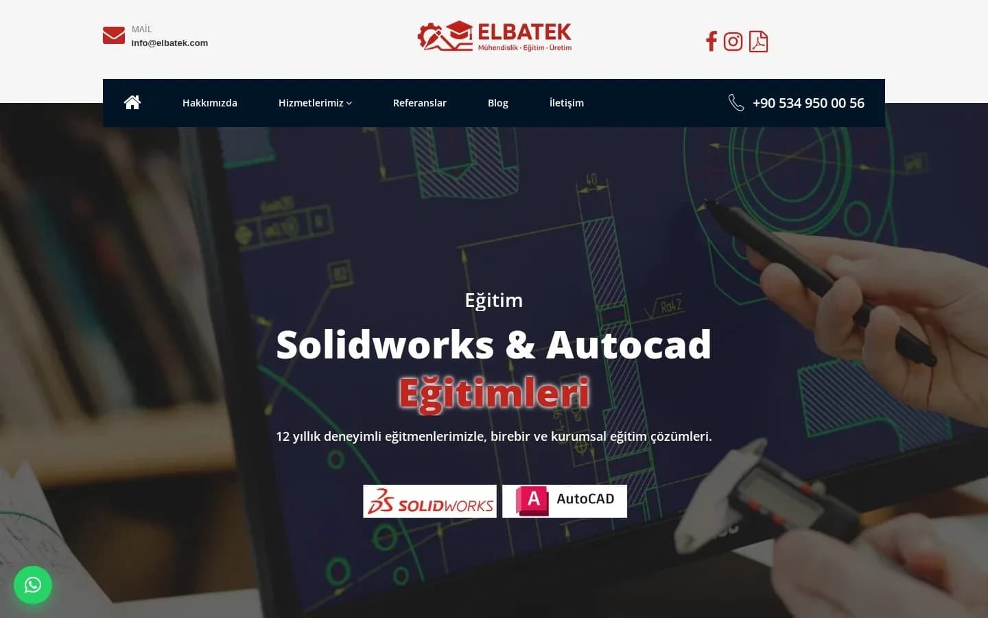 Elbatek – Ana sayfa – masaüstü görünüm