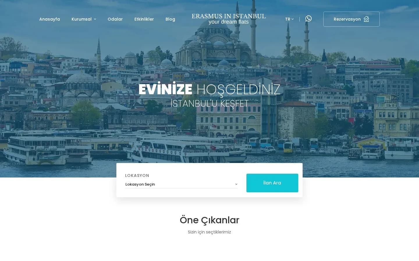 Erasmus in İstanbul – Ana sayfa – masaüstü görünüm