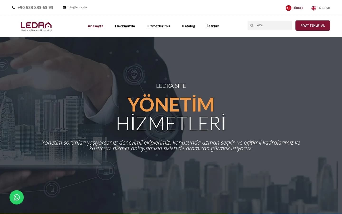 Ledra Yönetim Hizmetleri – Ana sayfa – masaüstü görünüm