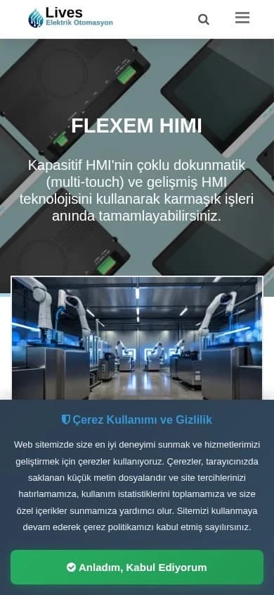 Lives Elektrik Otomasyon – Ana sayfa – mobil görünüm