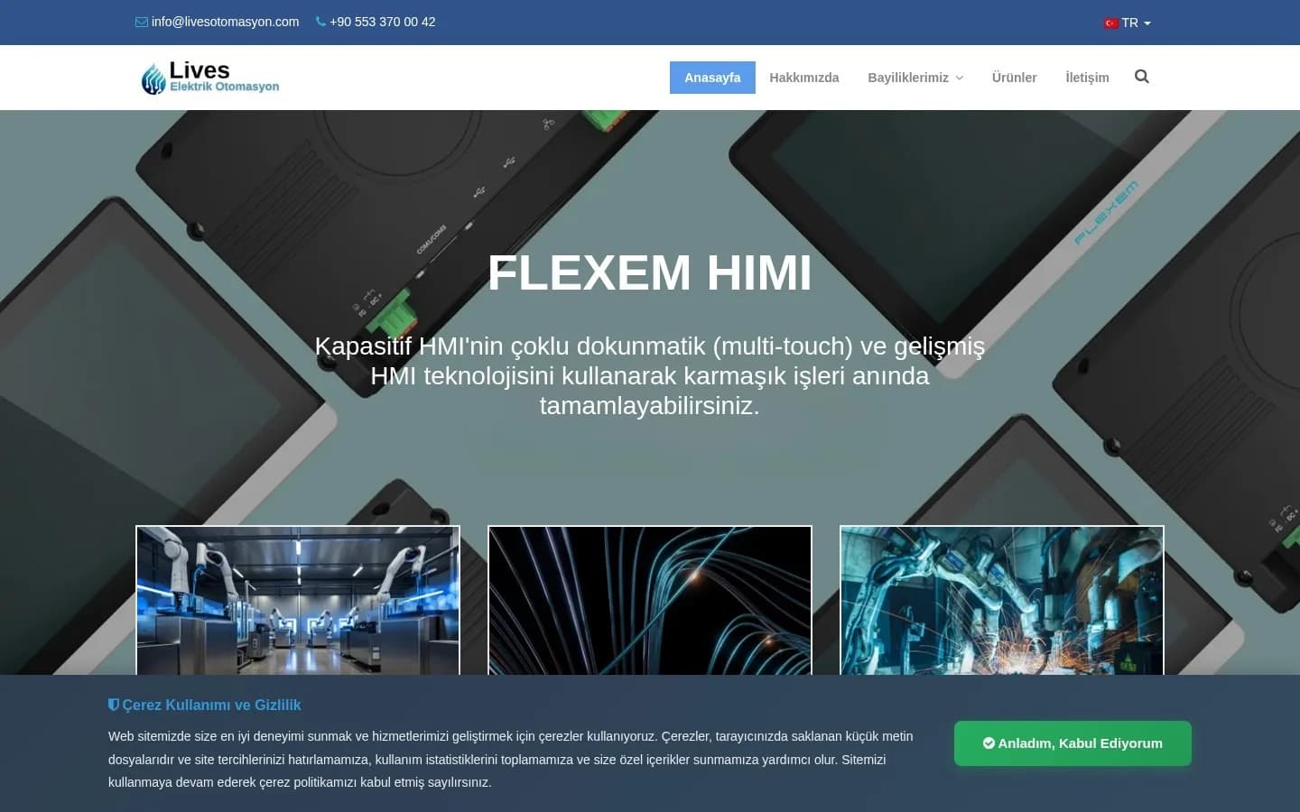 Lives Elektrik Otomasyon – Ana sayfa – masaüstü görünüm