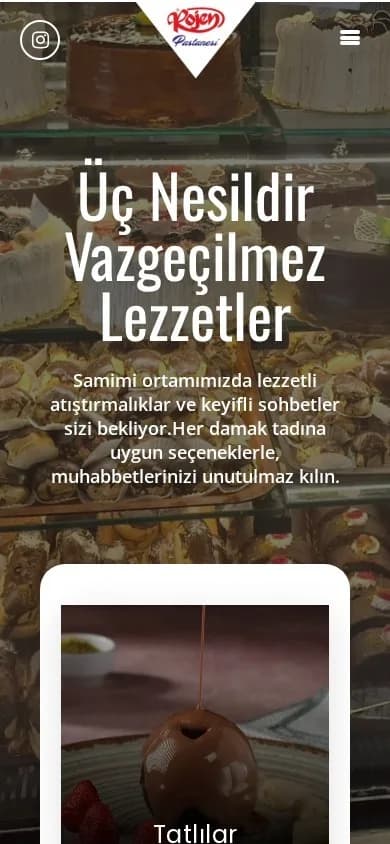 Rojen Pastabesi – Ana sayfa – mobil görünüm