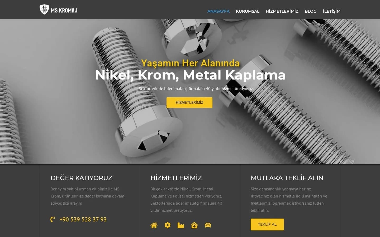 MS KROM – Ana sayfa – masaüstü görünüm
