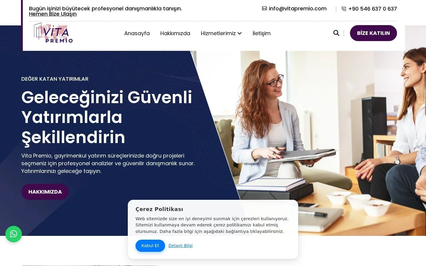 Vita Premio – Ana sayfa – masaüstü görünüm