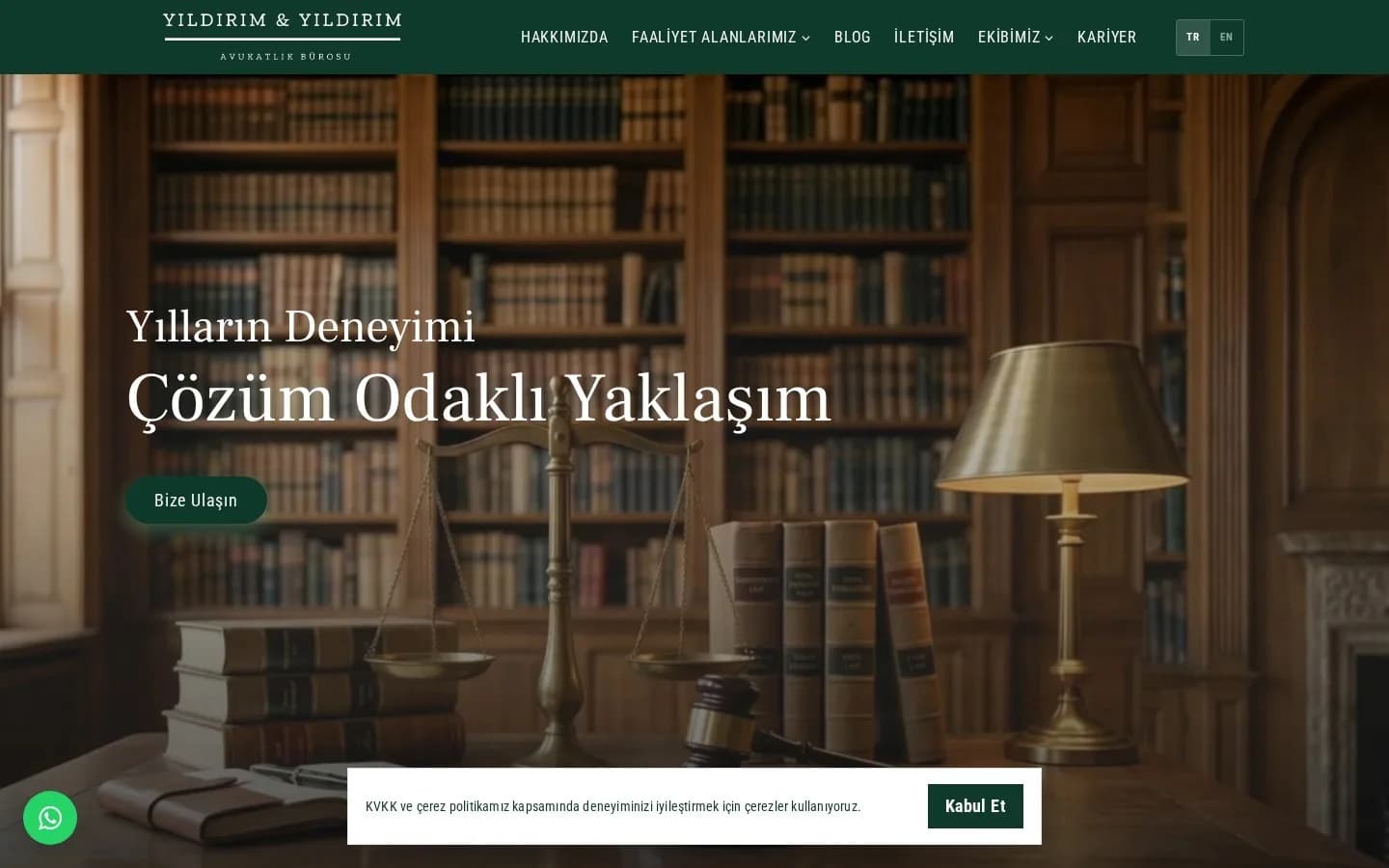 Yıldırım & Yıldırım Avukatlık Bürosu – Ana sayfa – masaüstü görünüm