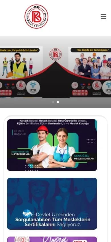 Bk Belgelendirme Ve Danışmanlık – Ana sayfa – mobil görünüm