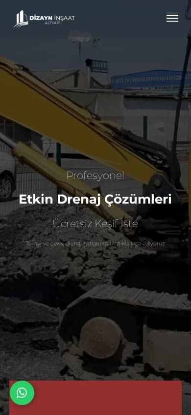 Dizayn İnşaat ve Altyapı – Ana sayfa – mobil görünüm