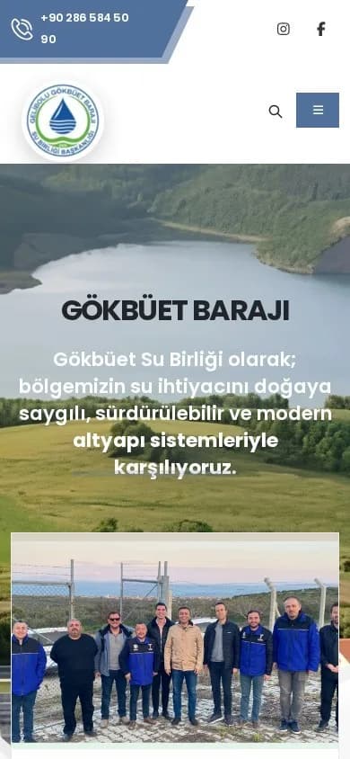 Gökbüet Su Birliği – Ana sayfa – mobil görünüm