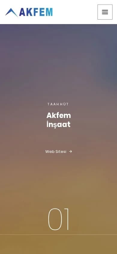 AKFEM A.Ş Start – Ana sayfa – mobil görünüm
