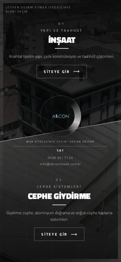 Alcon – Ana sayfa – mobil görünüm