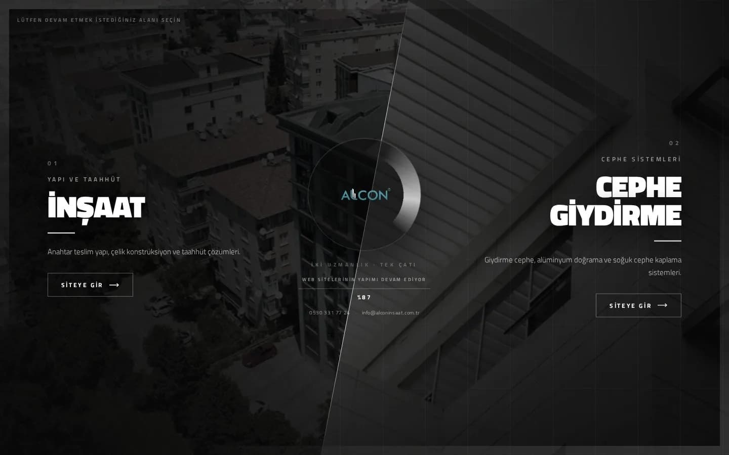 Alcon – Ana sayfa – masaüstü görünüm