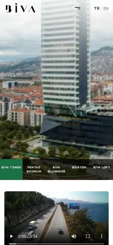 Biva – Ana sayfa – mobil görünüm