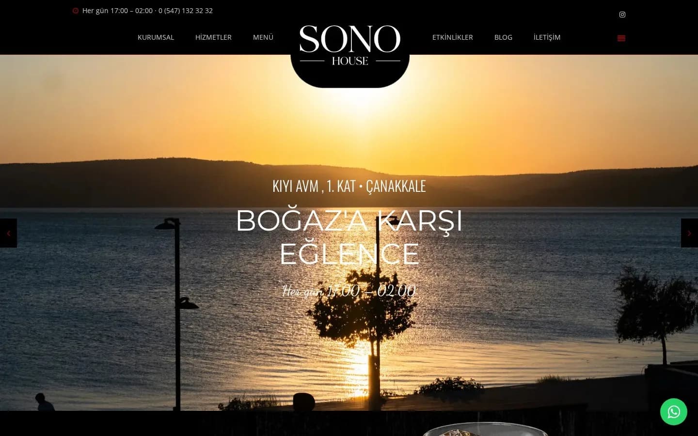 Sono Bar House – Ana sayfa – masaüstü görünüm