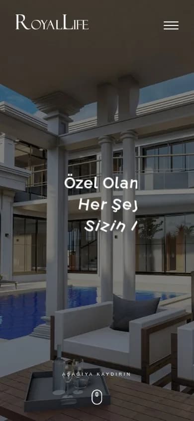 RoyalLife – Ana sayfa – mobil görünüm